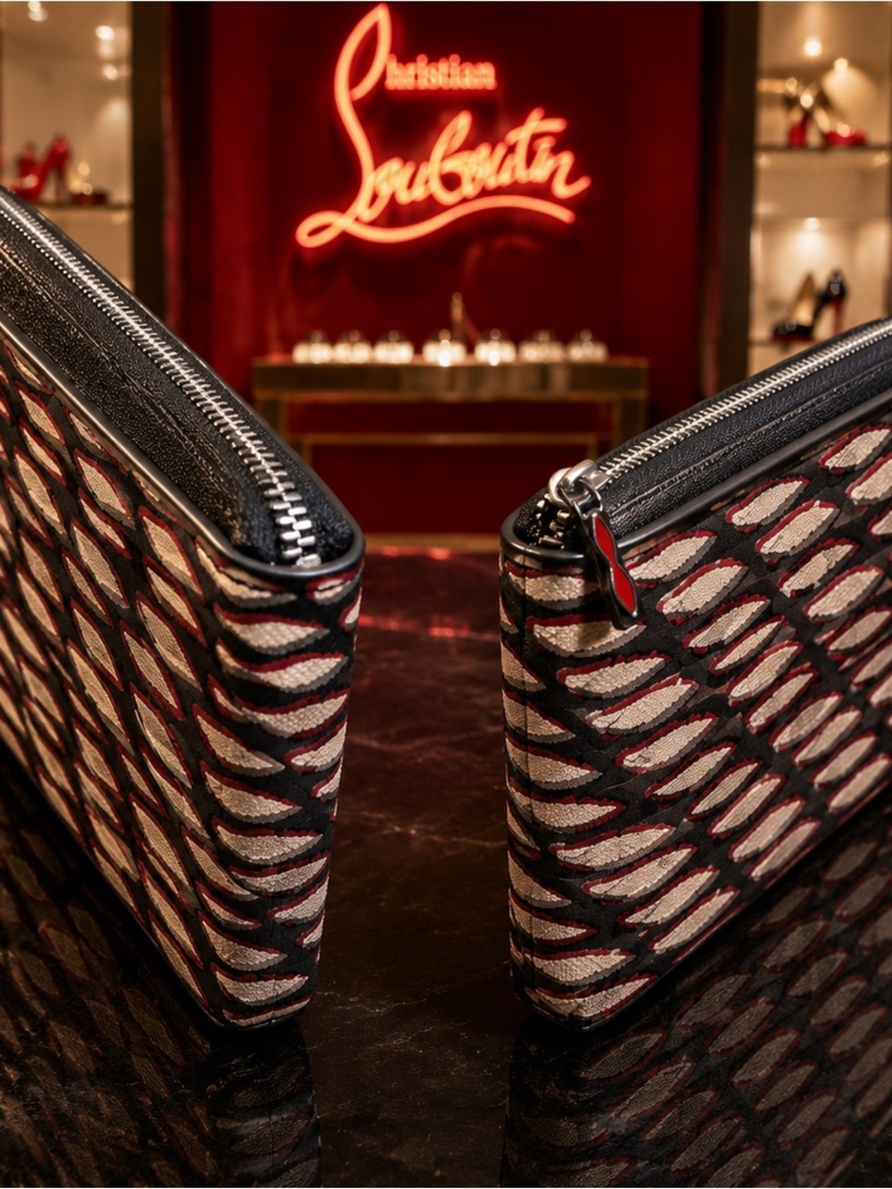 Christian Louboutin Panettone Wallet in "Toile Loubi"  with dust bag. - Picture 3 of 8